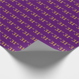 Papel De Regalo Purple, Faux Gold 31st (Treinta Y Primer) Evento