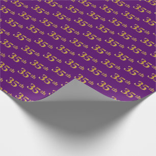 Papel De Regalo Purple, Faux Gold 35 (35°) Evento