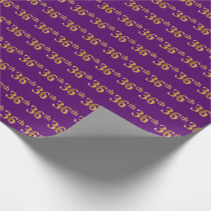 Papel De Regalo Purple, Faux Gold 36th (36ª) Event