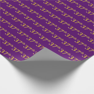 Papel De Regalo Purple, Faux Gold 37th (37ª) Event
