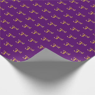 Papel De Regalo Purple, Faux Gold 3rd (Third) Event
