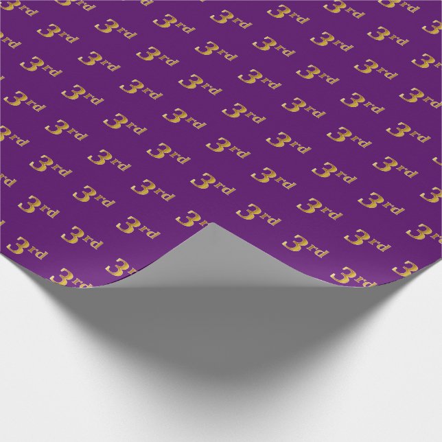 Papel De Regalo Purple, Faux Gold 3rd (Third) Event (Esquina)