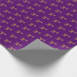 Papel De Regalo Purple, Faux Gold 3rd (Third) Event Wrapping Paper