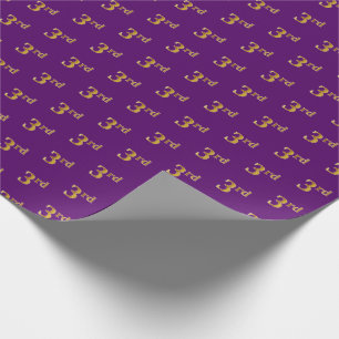 Papel De Regalo Purple, Faux Gold 3rd (Third) Event Wrapping Paper