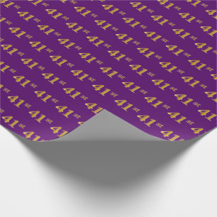 Papel De Regalo Purple, Faux Gold 41st (41er) Evento