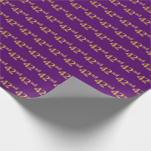Papel De Regalo Purple, Faux Gold 42nd (42º) Evento