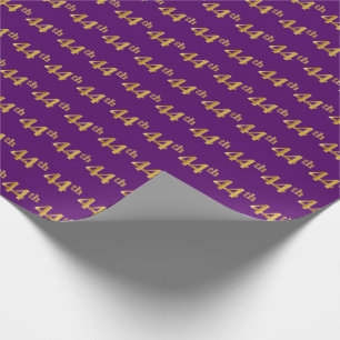 Papel De Regalo Purple, Faux Gold 44th (Cuarenta y Cuarto) Event