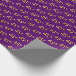 Papel De Regalo Purple, Faux Gold 45th (45º) Evento