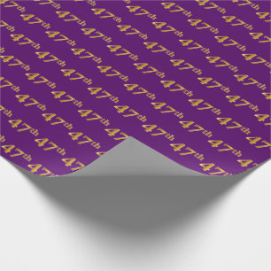 Papel De Regalo Purple, Faux Gold 47th (47º) Event
