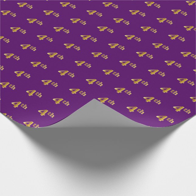Papel De Regalo Purple, Faux Gold 4th (Cuarto evento) (Esquina)