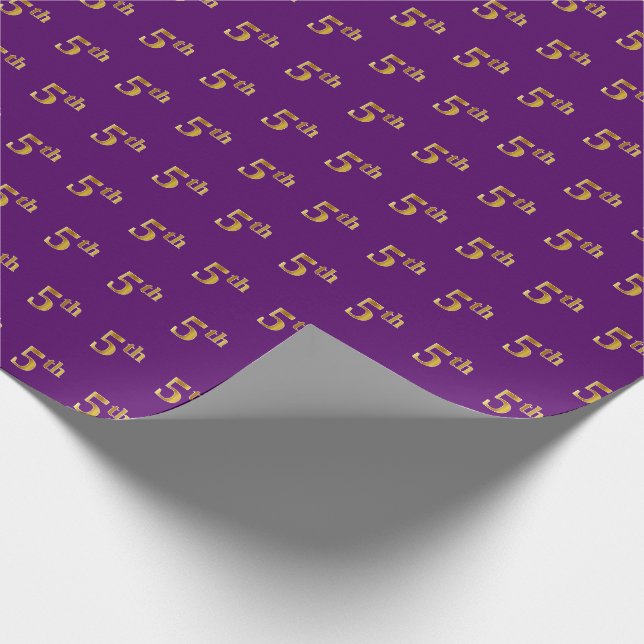 Papel De Regalo Purple, Faux Gold 5º (Quinto) evento (Esquina)