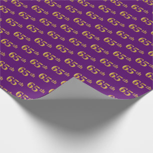 Papel De Regalo Purple, Faux Gold 65th (65º) Evento