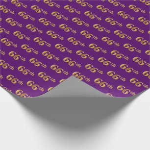Papel De Regalo Purple, Faux Gold 66th (Sesenta y Sexto) Event