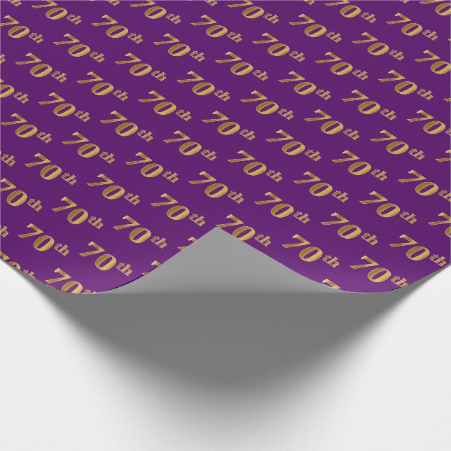 Papel De Regalo Purple, Faux Gold 70th (Setx) Event (Esquina)