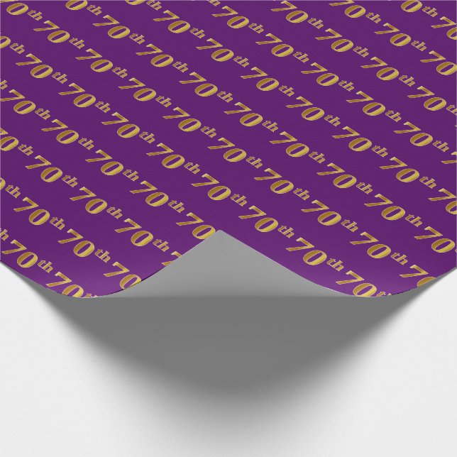 Papel De Regalo Purple, Faux Gold 70th (Setx) Event (Esquina)