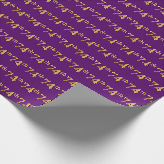 Papel De Regalo Purple, Faux Gold 74º (Setenta Y Cuarto) Evento (Esquina)
