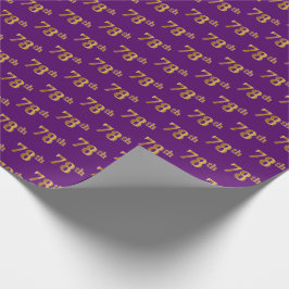 Papel De Regalo Purple, Faux Gold 78th (Setenta Y Octavo) Event