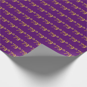 Papel De Regalo Purple, Faux Gold 79º (Setenta Y Noveno) Evento
