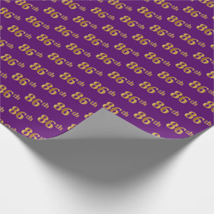 Papel De Regalo Purple, Faux Gold 86th (Ochenta y Sexto) Event