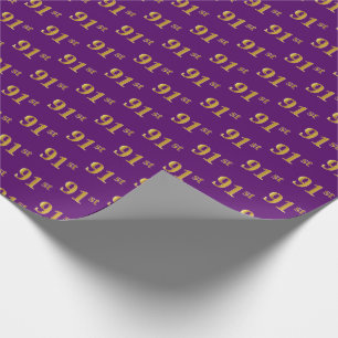 Papel De Regalo Purple, Faux Gold 91st (Noventa Y Primer) Evento