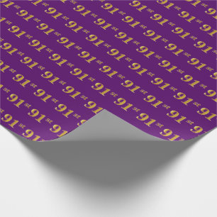Papel De Regalo Purple, Faux Gold 91st (Noventa Y Primer) Evento