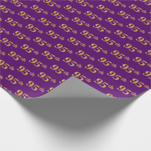 Papel De Regalo Purple, Faux Gold 95th (Noventa y Quinto) Evento