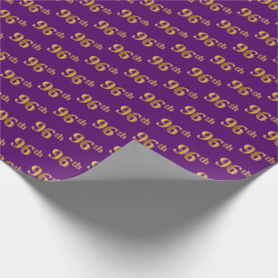 Papel De Regalo Purple, Faux Gold 96th (Noventa y Sexto) Evento