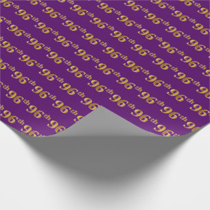 Papel De Regalo Purple, Faux Gold 96th (Noventa y Sexto) Evento