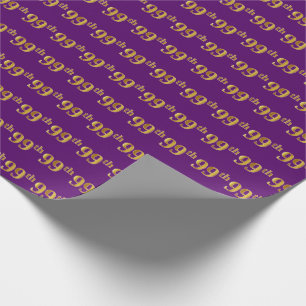 Papel De Regalo Purple, Faux Gold 99º (Noventa Y Noveno) Evento