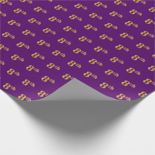 Papel De Regalo Purple, Faux Gold Octavo (Octavo) Evento