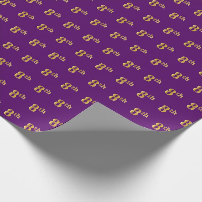 Papel De Regalo Purple, Faux Gold Octavo (Octavo) Evento (Esquina)