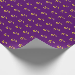 Papel De Regalo Purple, Faux Gold Sexto evento