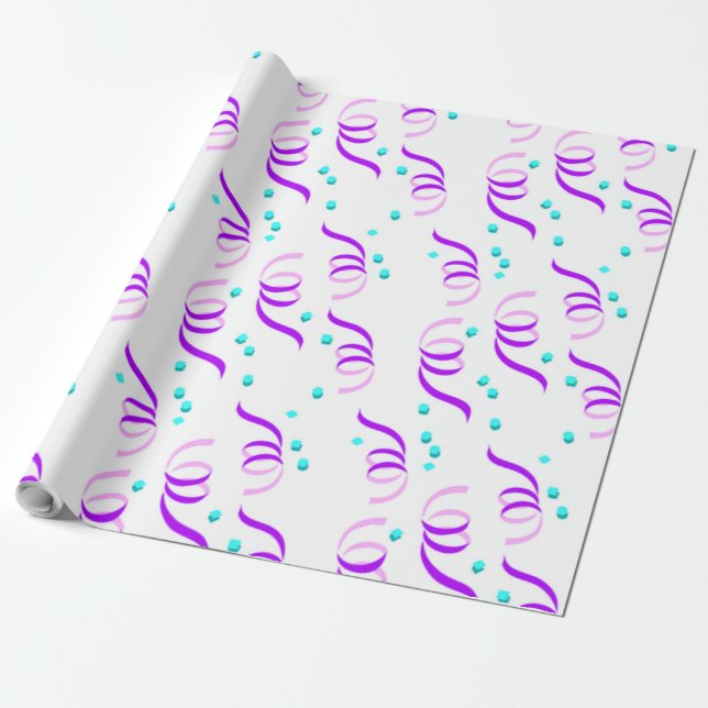 PAPEL DE REGALO PURPLE FIESTA RIBBONS (Desenrollado)