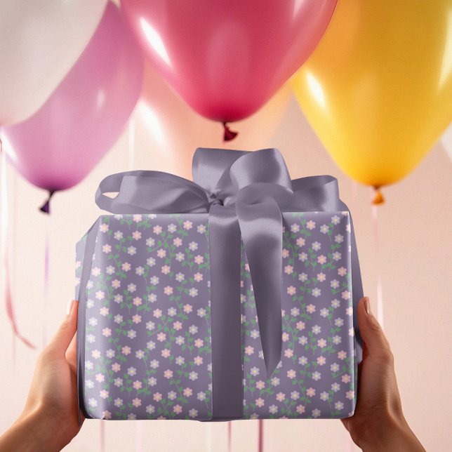 Papel De Regalo Purple Floral Birthday (Subido por el creador)