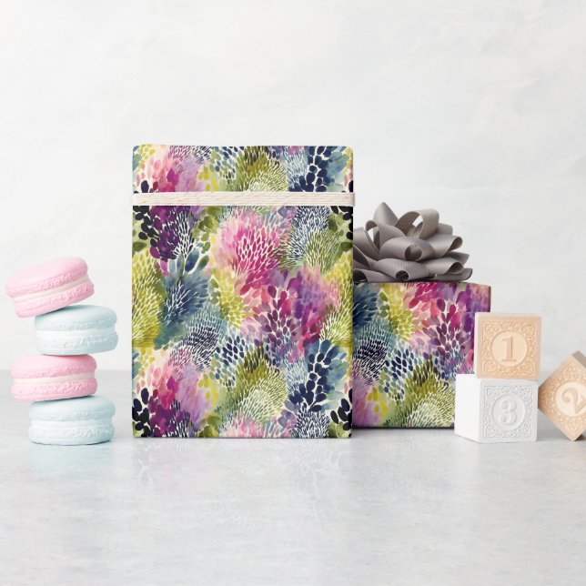 Papel De Regalo Purple, green abstract watercolor (Baby Shower)