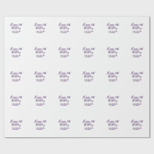 Papel De Regalo Purple happy 21st cumpleaños fecha Keychain