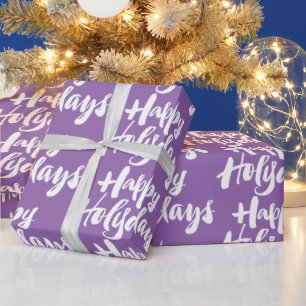 Papel De Regalo Purple Happy Holydays Holidays Holy Days Navidades