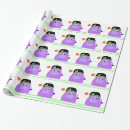 Papel De Regalo Purple Hippo Birthday Design
