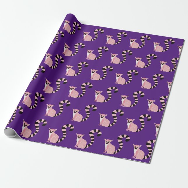 Papel De Regalo Purple Lemur (Desenrollado)