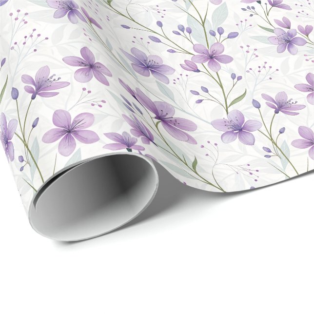 Papel De Regalo Purple Lilac (Esquina del rollo)