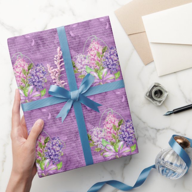 Papel De Regalo Purple Lilacs (Regalar)