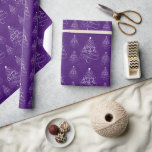 Papel De Regalo Purple Merry Christmas<br><div class="desc">Un Navidad de bonitos diseña para tu regalo de vacaciones envolviendo árboles de Navidad con el dicho "Feliz Navidad" escrito en escritura sobre un angustiado fondo morado.</div>