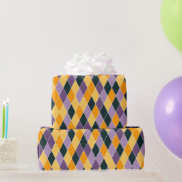 Papel De Regalo Purple Naranja Black Bold Fun Fall Regalo