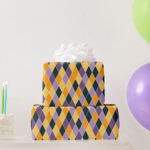 Papel De Regalo Purple Naranja Black Bold Fun Fall Regalo
