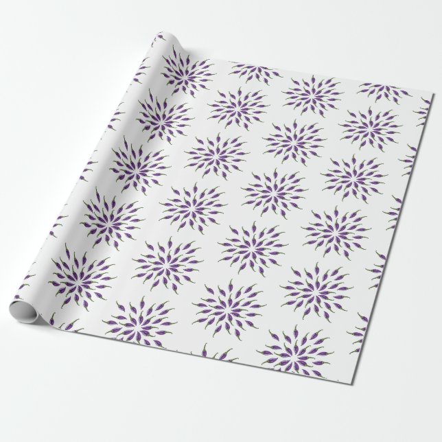 Papel De Regalo Purple Peppers mandala Arte (Desenrollado)