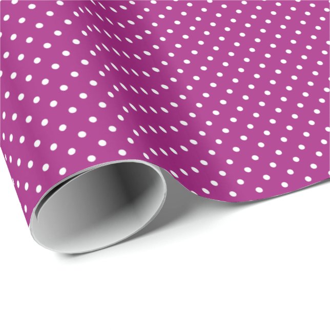Papel De Regalo Purple Polka Dot Pattern (Esquina del rollo)