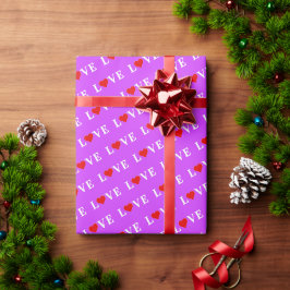 Papel De Regalo Púrpura AMOR