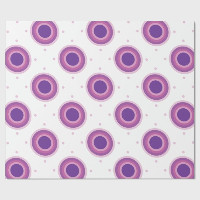 Papel De Regalo Púrpura Bullseye Objetivo Polka Dot Circulos redon (Superficie plana)