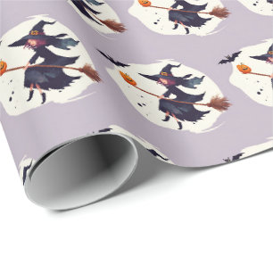 Papel de regalo púrpura de bruja espantosa de Hall