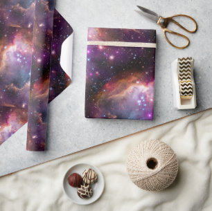 Papel De Regalo Púrpura del espacio ultraterrestre galáctico